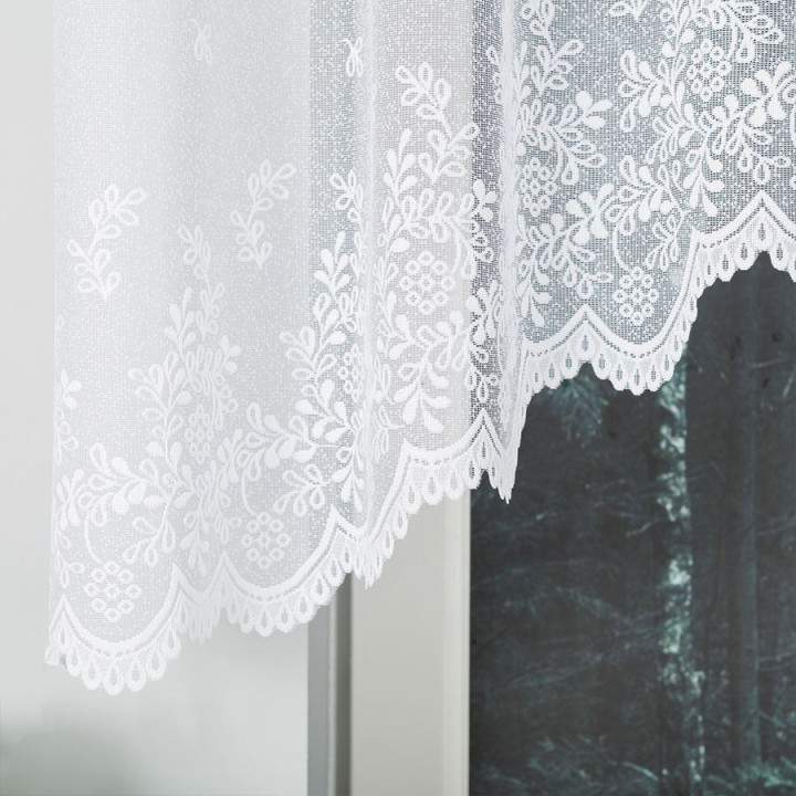 Firanka gotowa żakardowa z podcięciem KAROLINA 300x120 cm biały