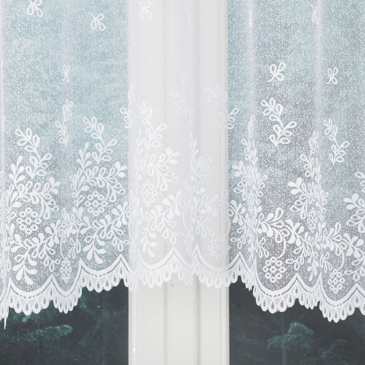 Firanka gotowa żakardowa z podcięciem KAROLINA 300x120 cm biały