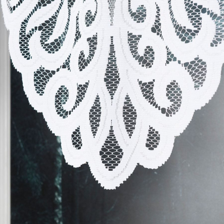 Firanka gotowa żakardowa z podcięciem ROZALIA 250x120 cm biały