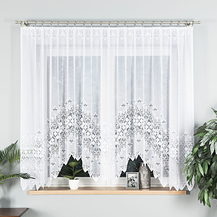 Firanka gotowa żakardowa z podcięciem NADIA 300x160 cm biały