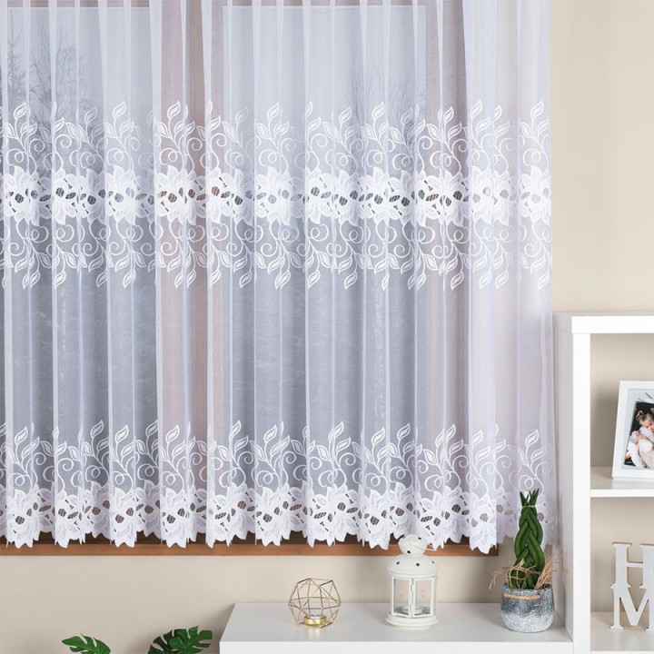 Firanka gotowa żakardowa BASTIA 400x160 cm biały