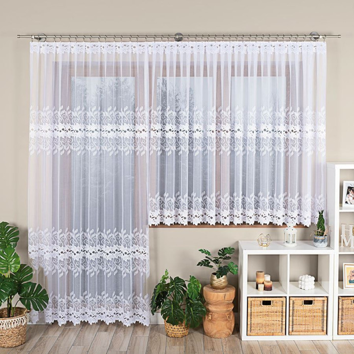 Firanka gotowa żakardowa BASTIA 400x160 cm biały