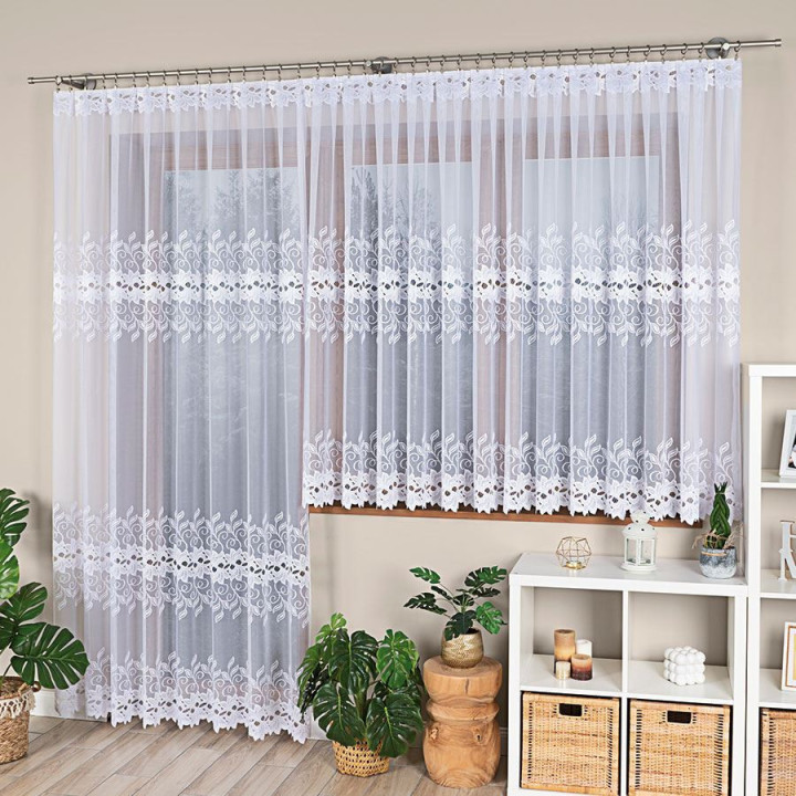Firanka gotowa żakardowa BASTIA 400x160 cm biały