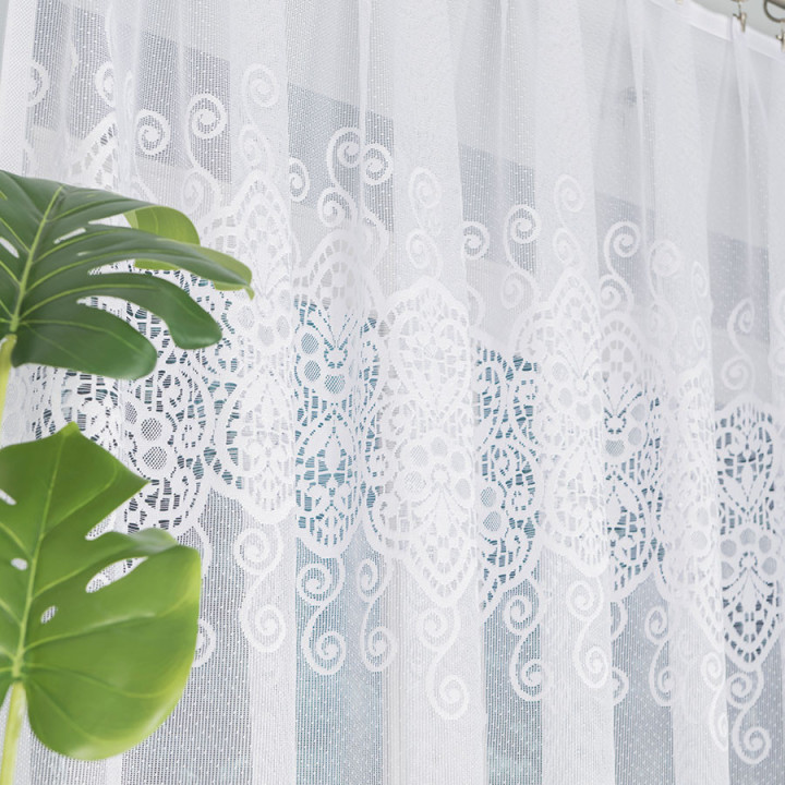 Firanka gotowa żakardowa z podcięciem CELINA 300x160 cm biały