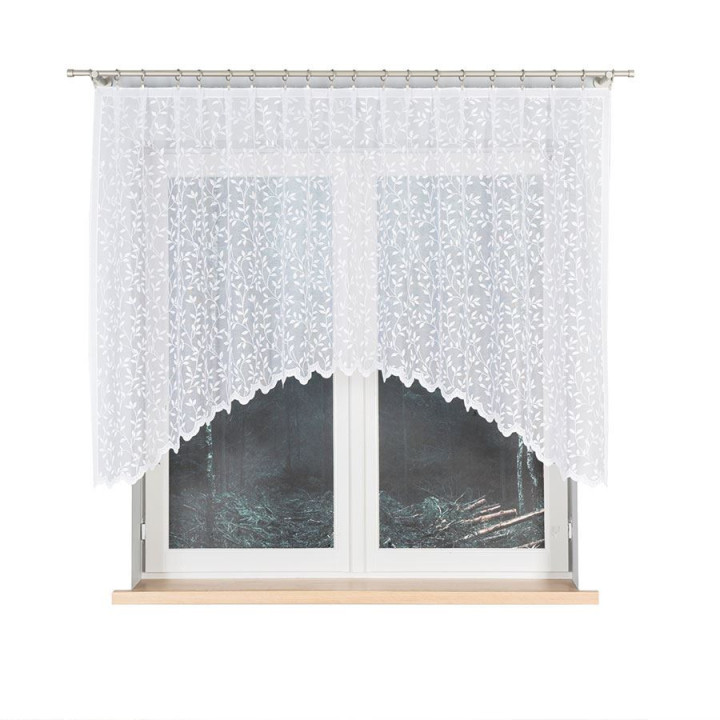 Firanka gotowa żakardowa z podcięciem ZUZANNA 250x130 cm biały