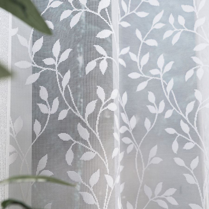 Firanka gotowa żakardowa z podcięciem ZUZANNA 250x130 cm biały
