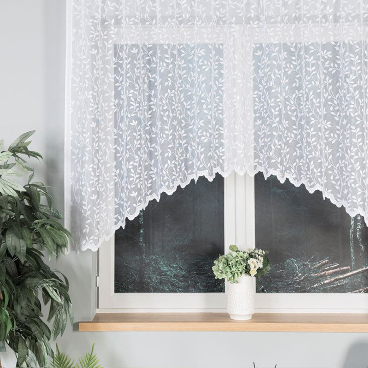 Firanka gotowa żakardowa z podcięciem ZUZANNA 250x130 cm biały