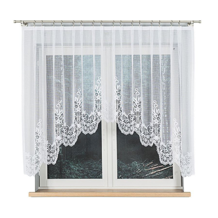Firanka gotowa żakardowa z podcięciem BERENIKA 330x140 cm biały