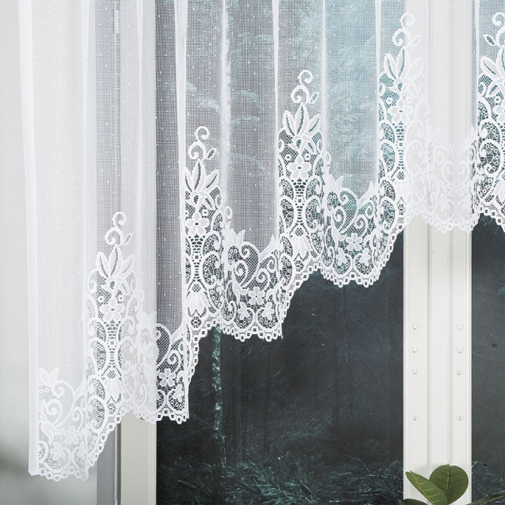 Firanka gotowa żakardowa z podcięciem BERENIKA 330x140 cm biały