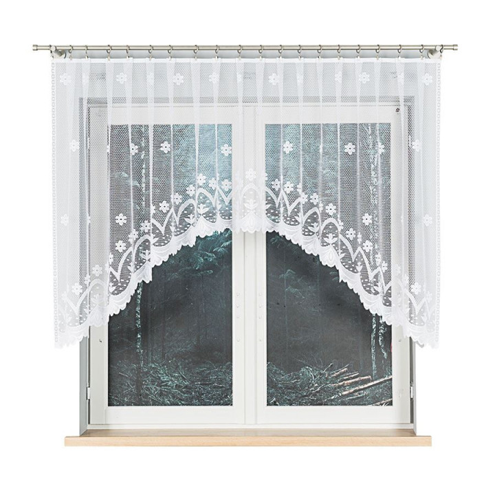 Firanka gotowa żakardowa z podcięciem FLORENTYNA 330x120 cm biały