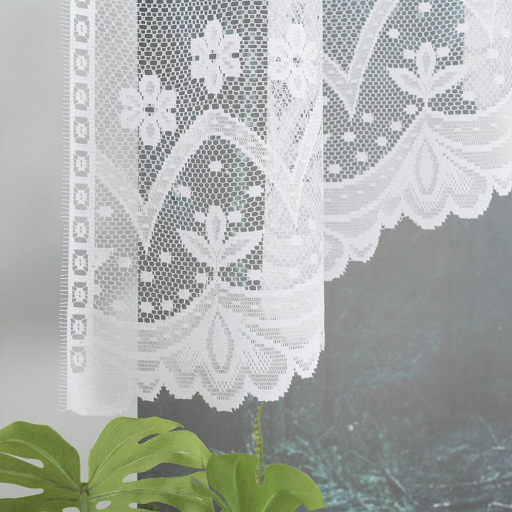 Firanka gotowa żakardowa z podcięciem FLORENTYNA 330x120 cm biały