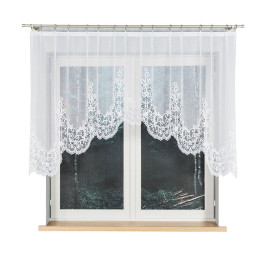 Firanka gotowa żakardowa z podcięciem BERENIKA 250x120 cm biały