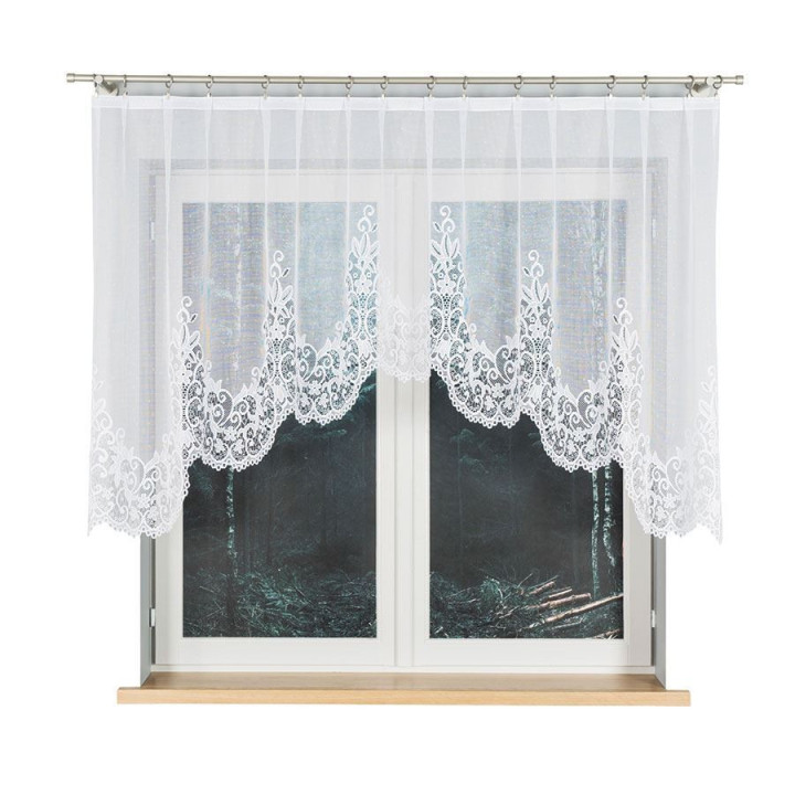 Firanka gotowa żakardowa z podcięciem BERENIKA 250x120 cm biały