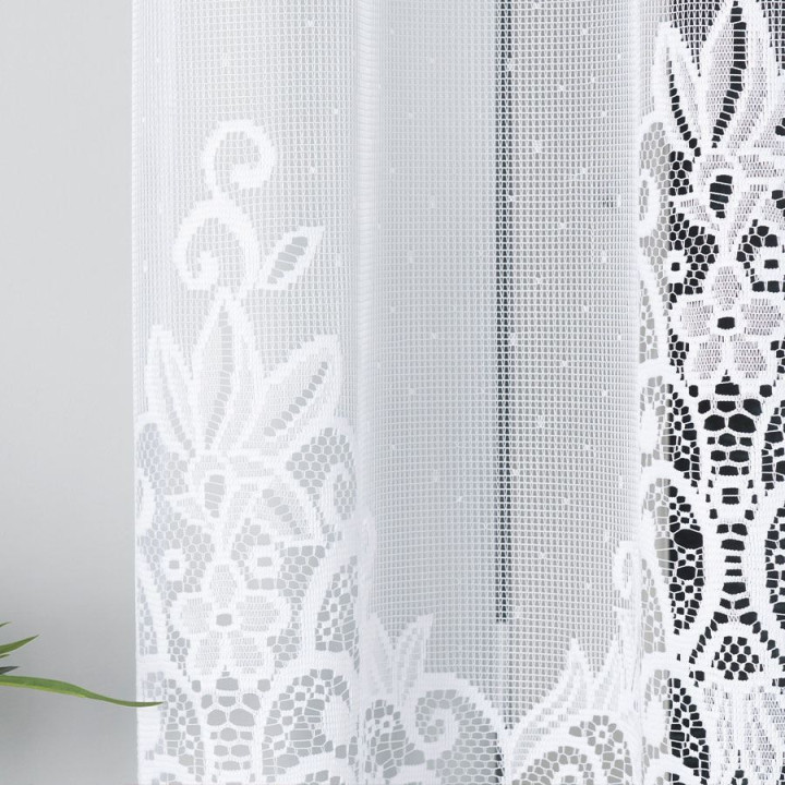 Firanka gotowa żakardowa z podcięciem BERENIKA 250x120 cm biały