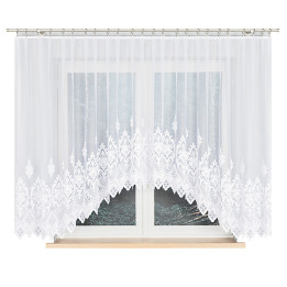 Firanka gotowa żakardowa z podcięciem LUDMIŁA 400x160 cm biały
