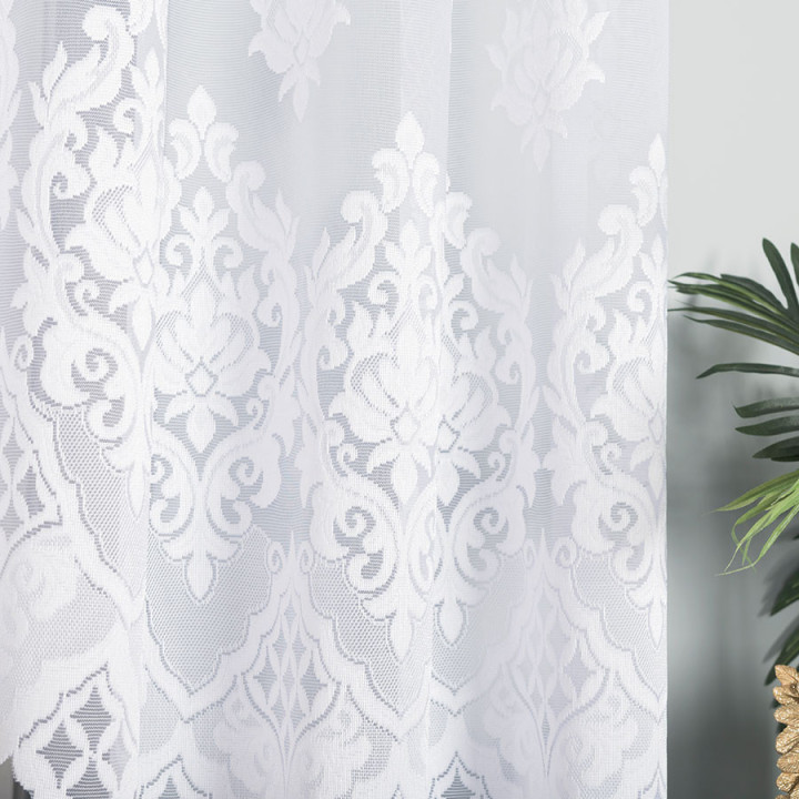 Firanka gotowa żakardowa z podcięciem LUDMIŁA 400x160 cm biały